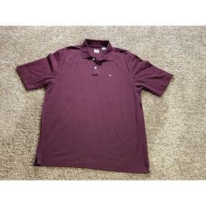 Callaway Shirt Medium Burgundy Mens Casual Logo Stretch Golf Polo Short Sleeve